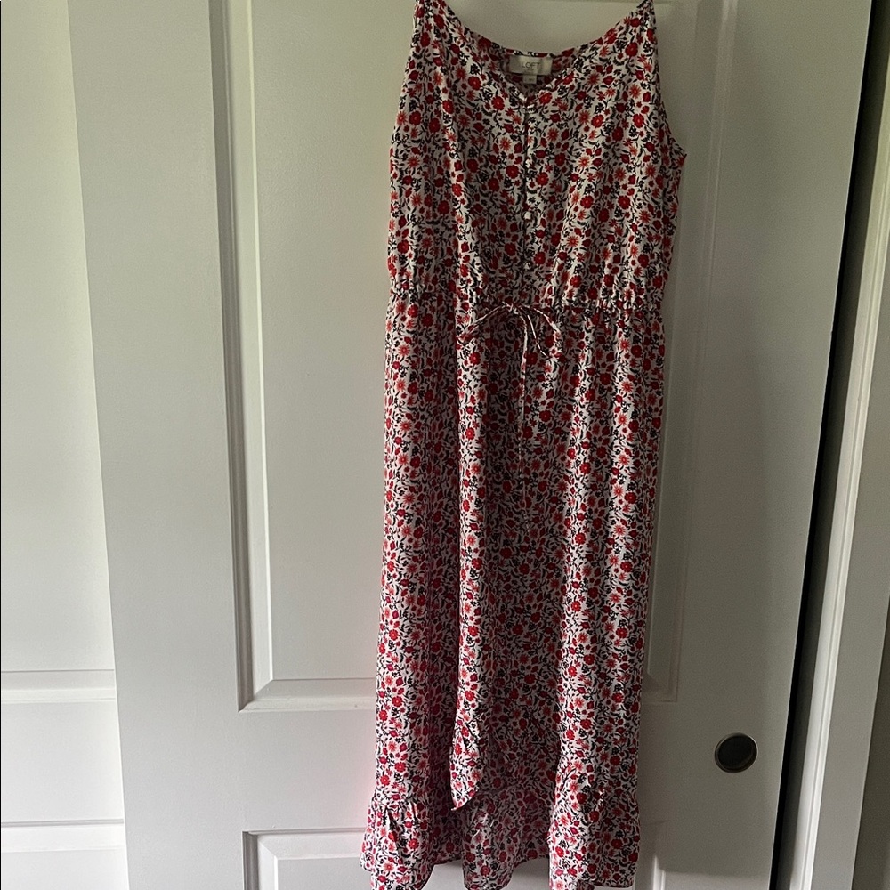 LOFT Red and White Floral dress
